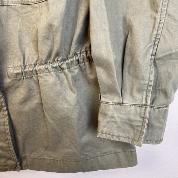 Old Navy Cinched Waist Utility Jacket Women's Medium Snap & Zip Front Military - Picture 4 of 10
